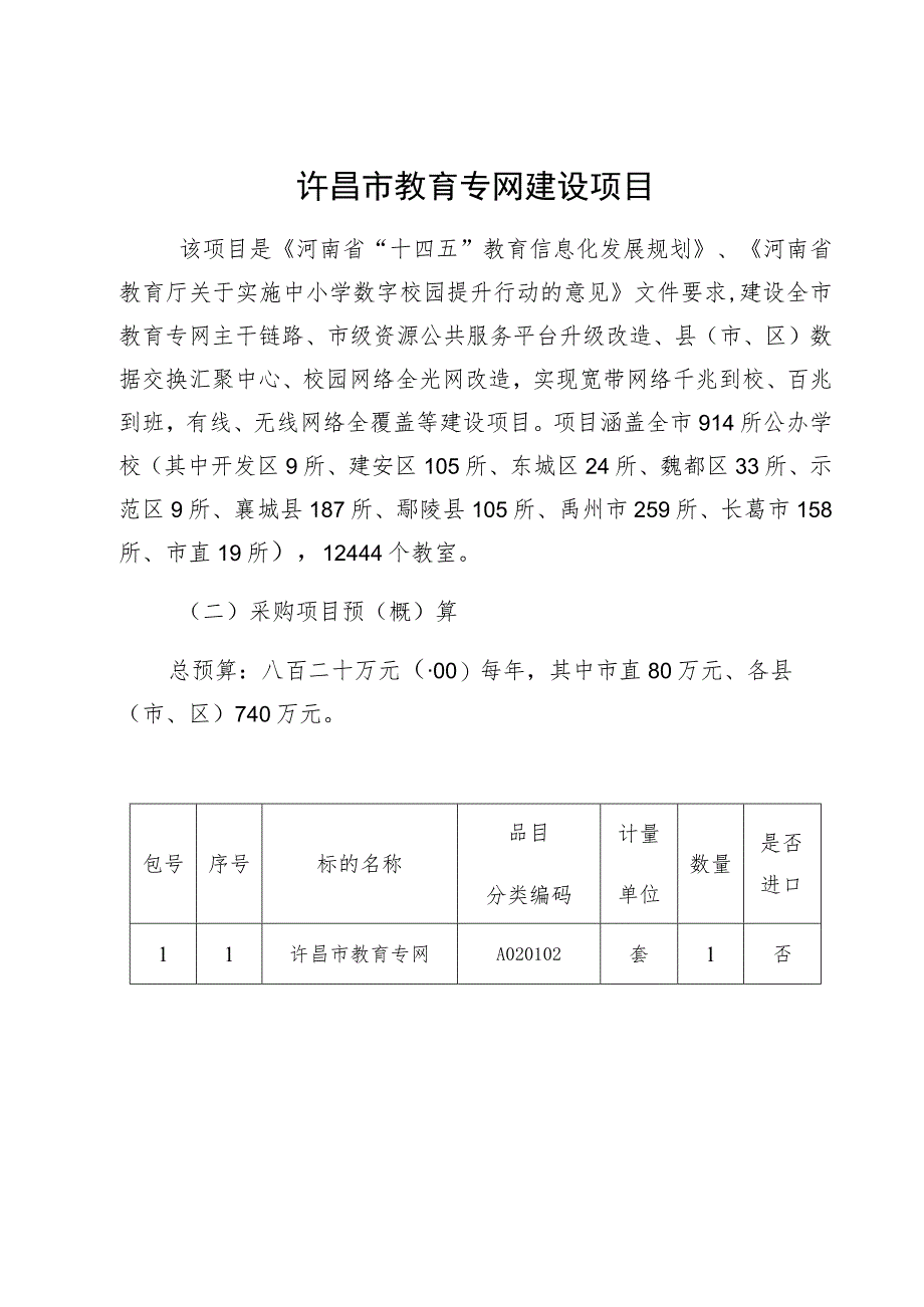 许昌市教育专网建设项目.docx_第1页