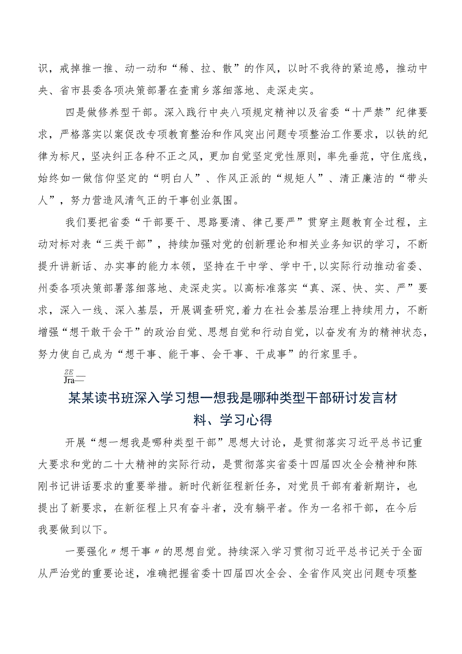 （9篇）2023年度学习贯彻我是哪种类型干部发言材料.docx_第3页