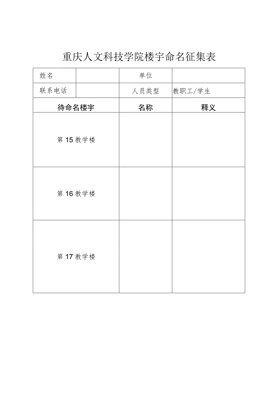 重庆人文科技学院楼宇命名征集表.docx_第1页