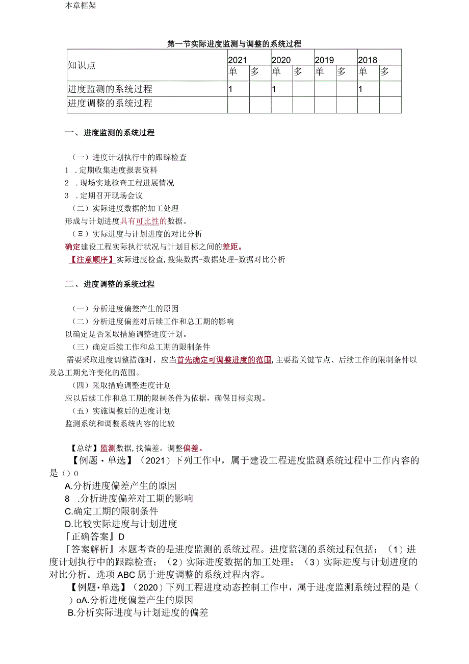 讲义_土建控制_教材精讲_李 娜_第四章 建设工程进度计划实施中的监测与调整.docx_第1页