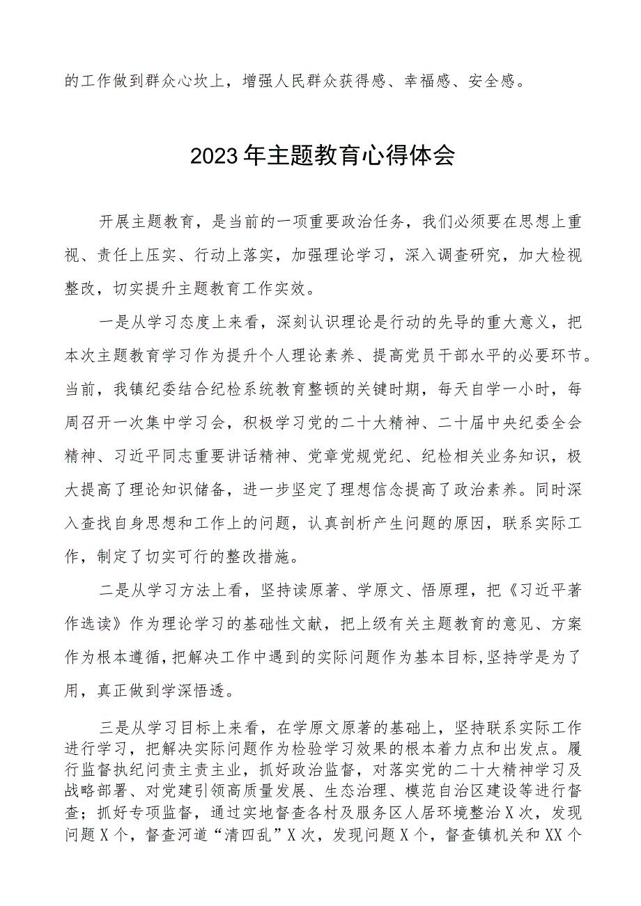 2023年镇纪检干部关于主题教育心得体会(九篇).docx_第2页