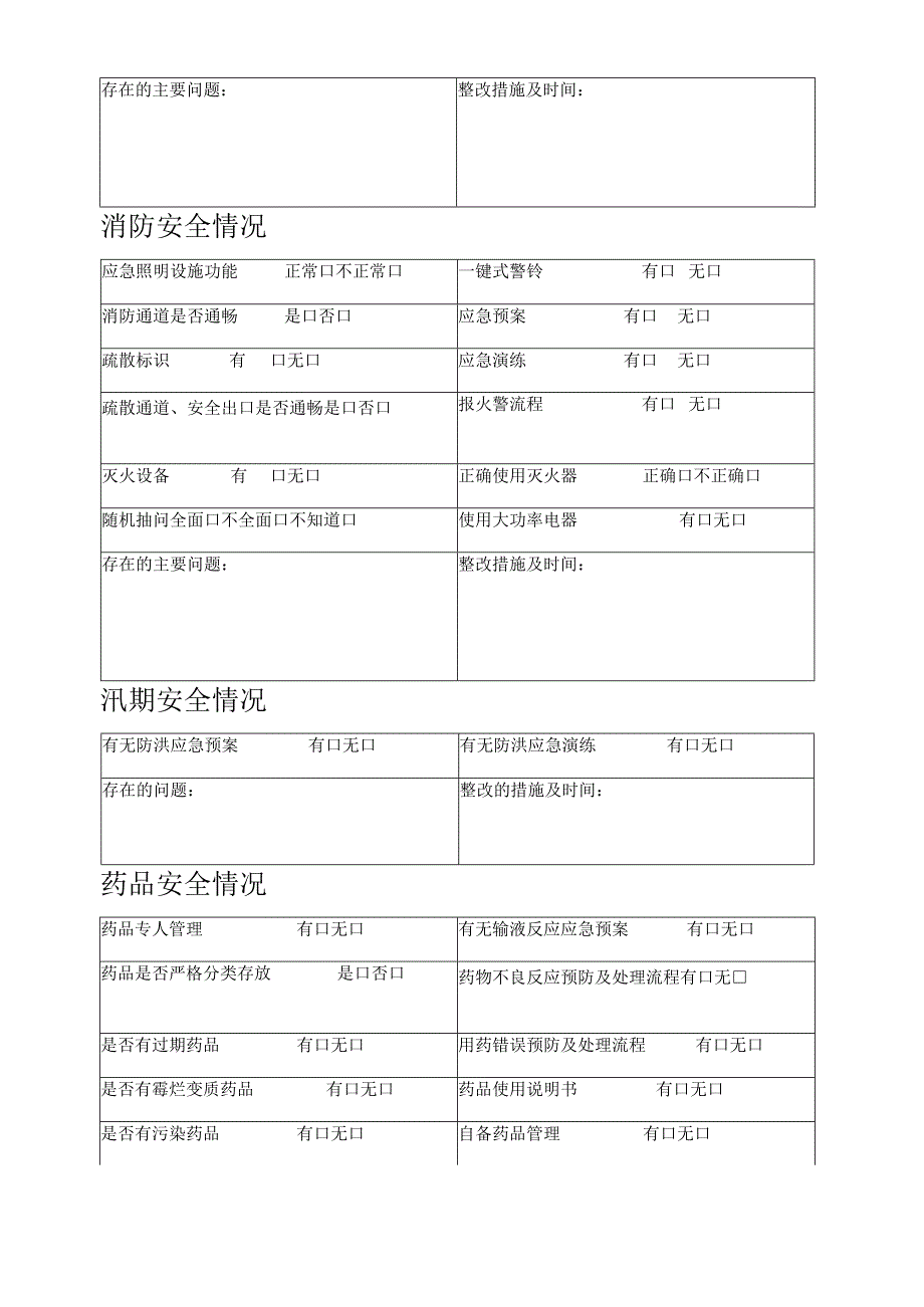 医院临床科室安全生产排查督查记录表.docx_第3页