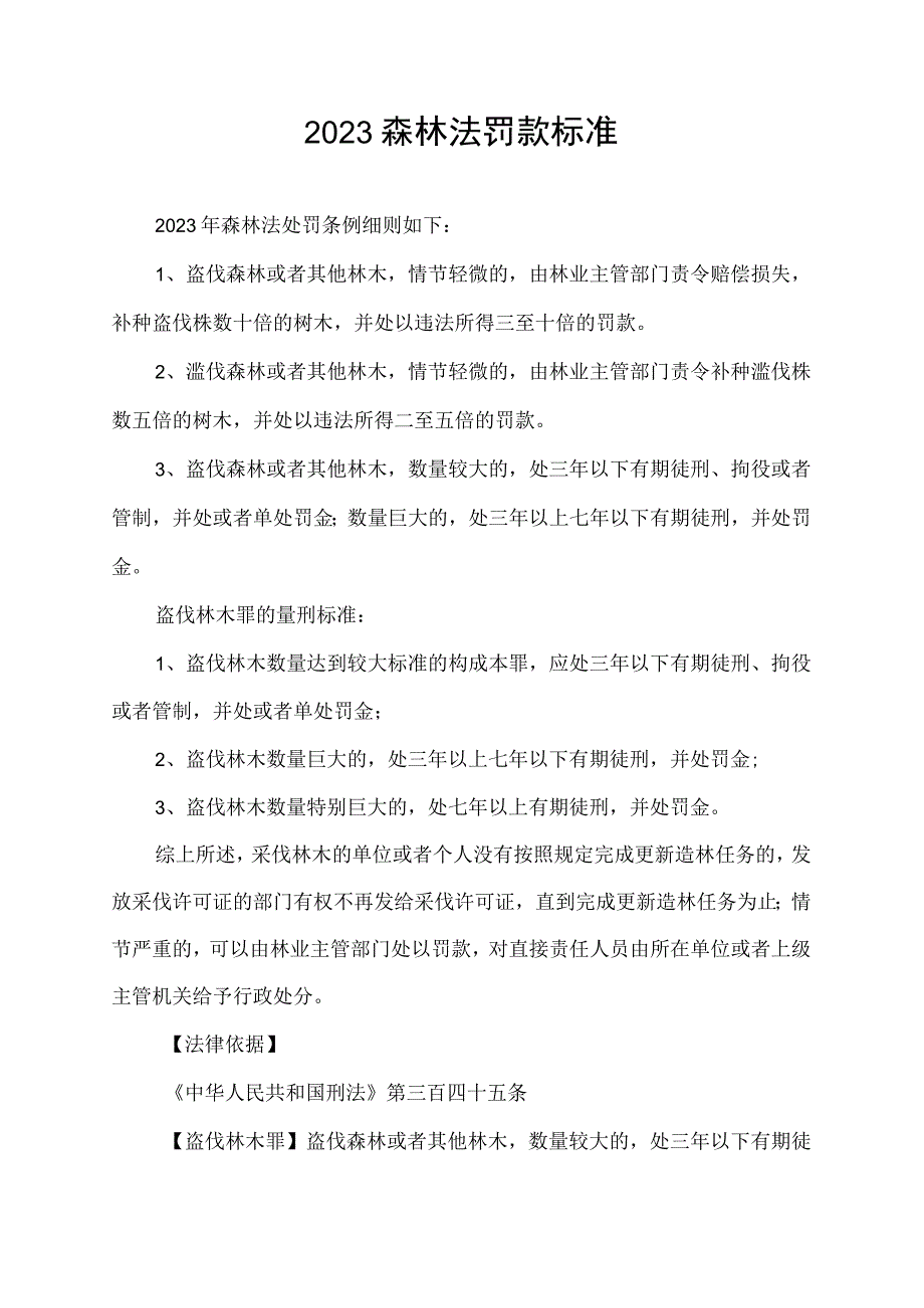 2023森林法罚款标准.docx_第1页