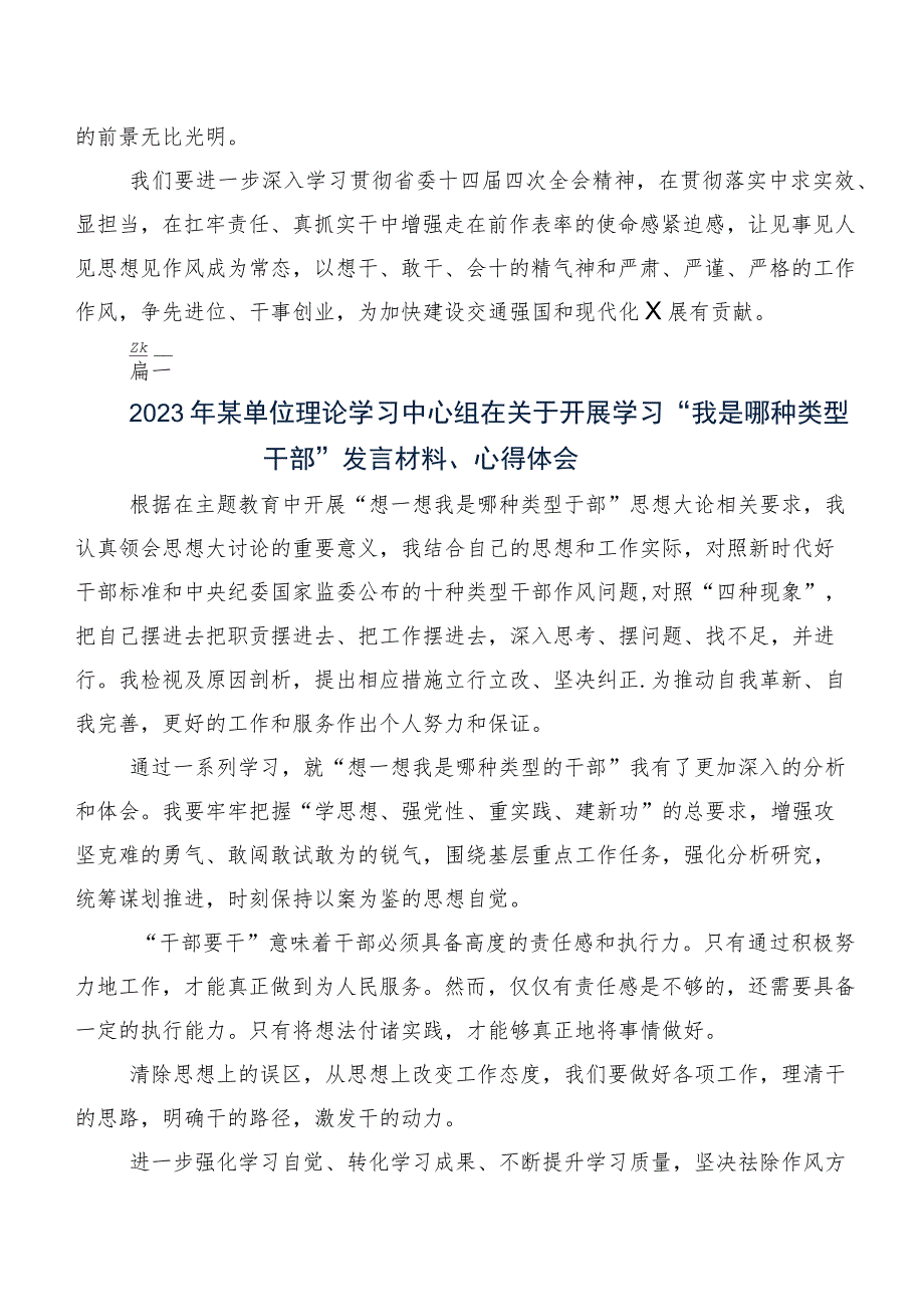 共九篇2023年度“我是哪种类型干部”的交流发言材料、心得体会.docx_第3页