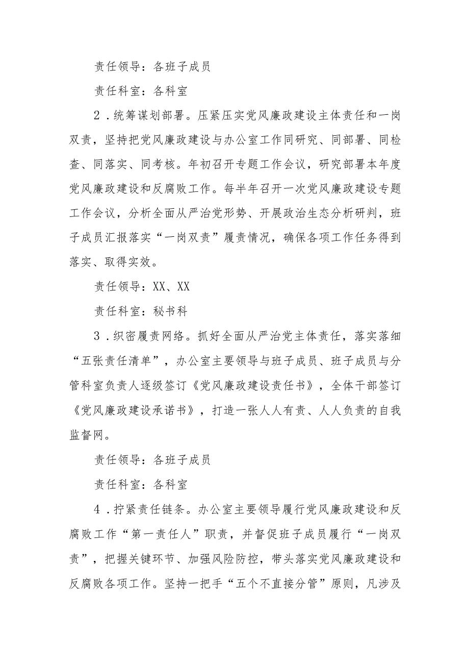 2023年度县委办党风廉政建设和反腐败工作要点和责任分工 .docx_第2页