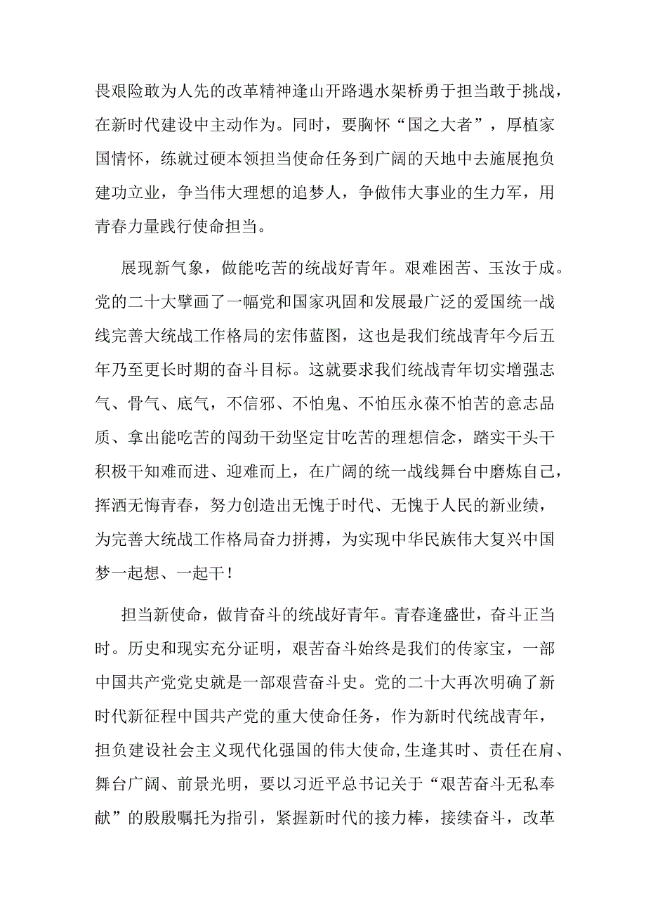 在统战部青年干部座谈会上的发言.docx_第2页