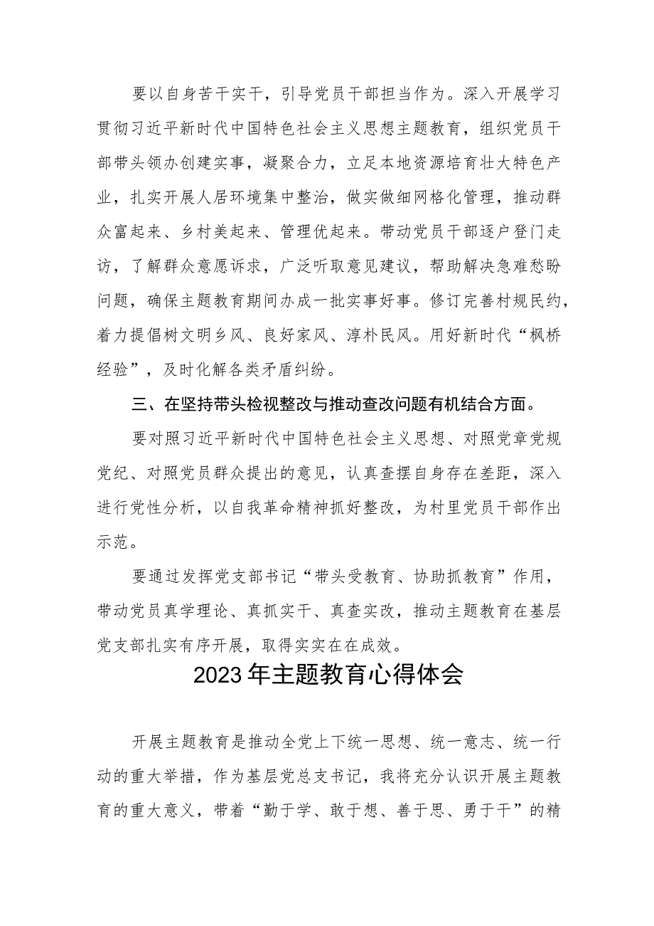 2023年村开展学习贯彻主题教育的心得体会五篇.docx_第3页