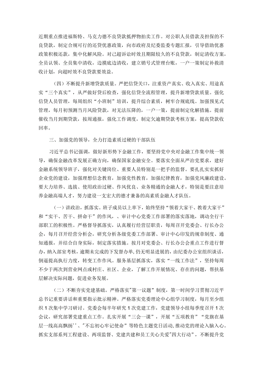 交流发言：坚守市场定位 全力防范风险 奋力开创高质量发展新局面 .docx_第3页