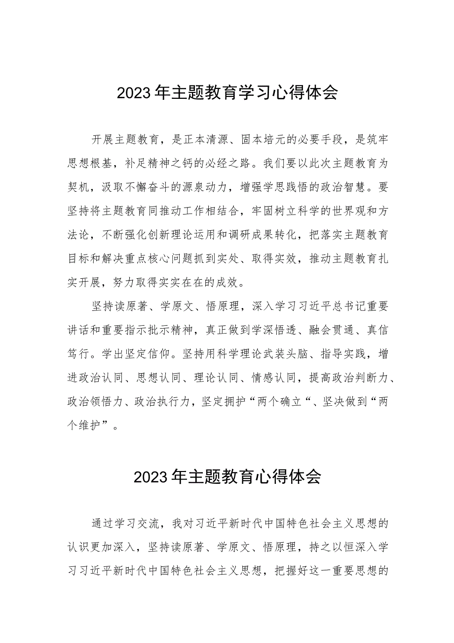 2023年村干部关于主题教育学习心得体会十二篇.docx_第1页