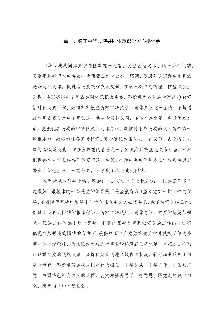 铸牢中华民族共同体意识学习心得体会最新版15篇合辑.docx_第3页