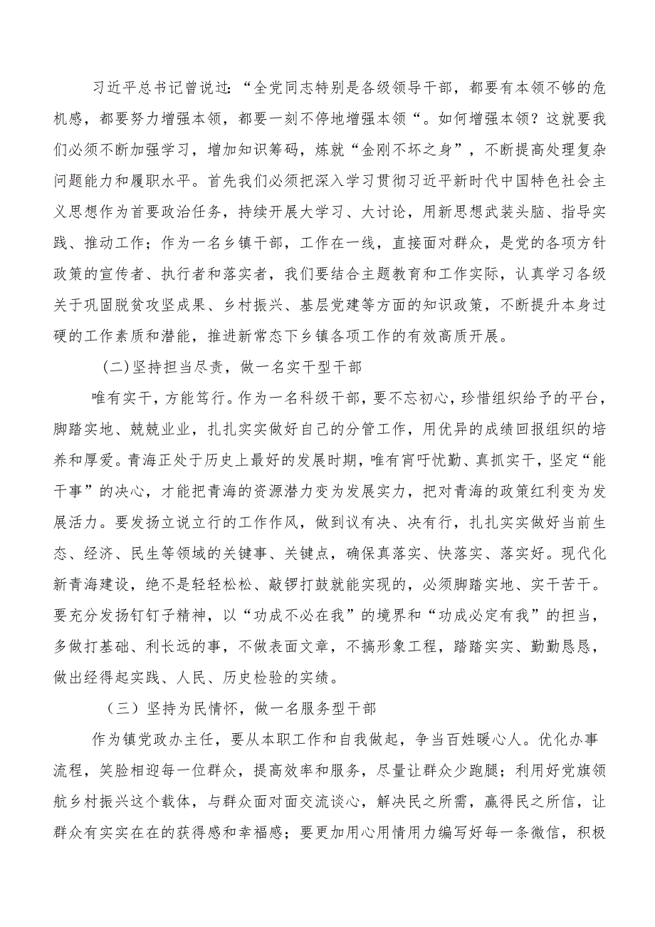 专题学习“我是哪种类型干部”学习研讨发言材料及心得体会共七篇.docx_第3页