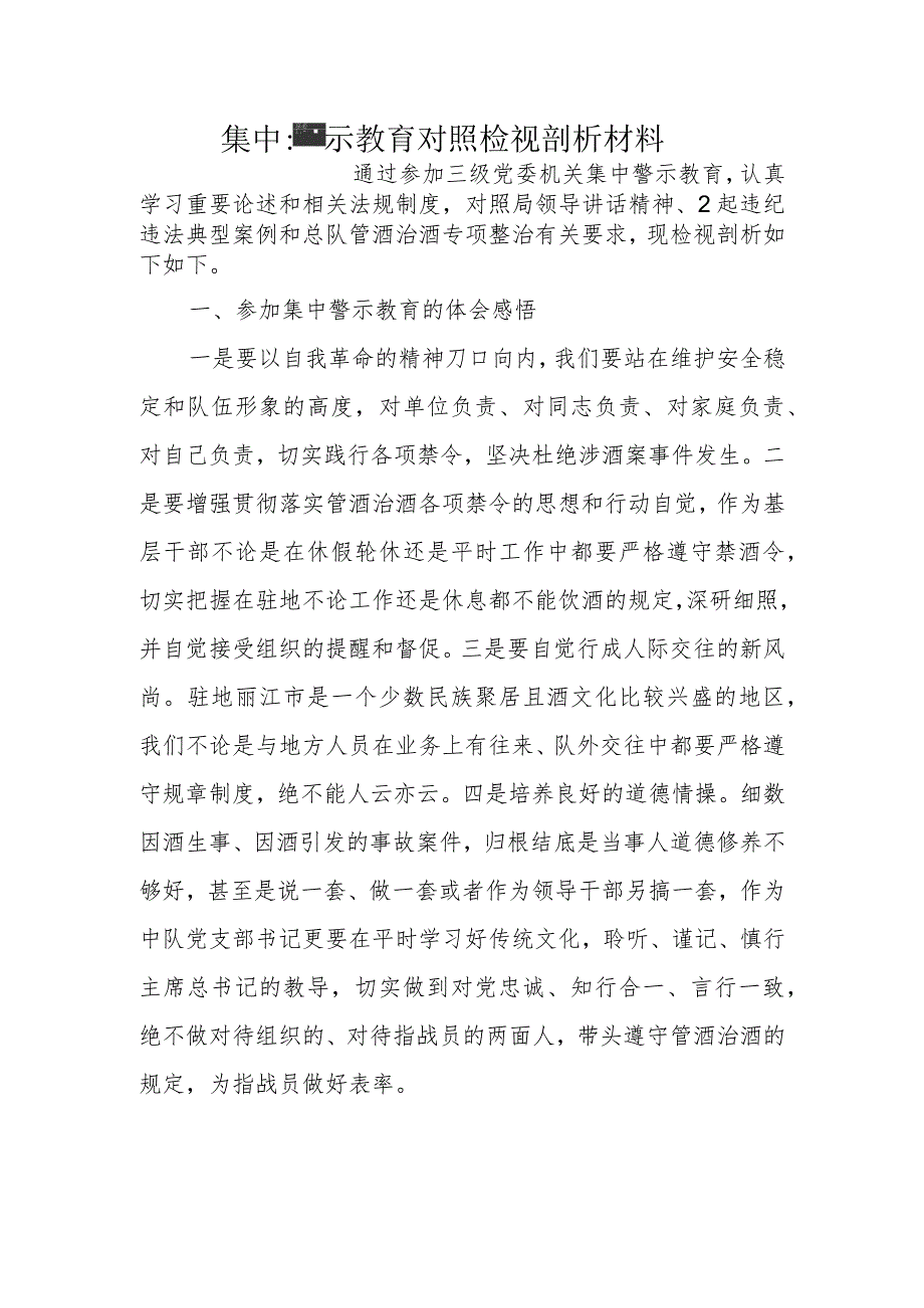 集中警示教育对照检视剖析材料4.docx_第1页