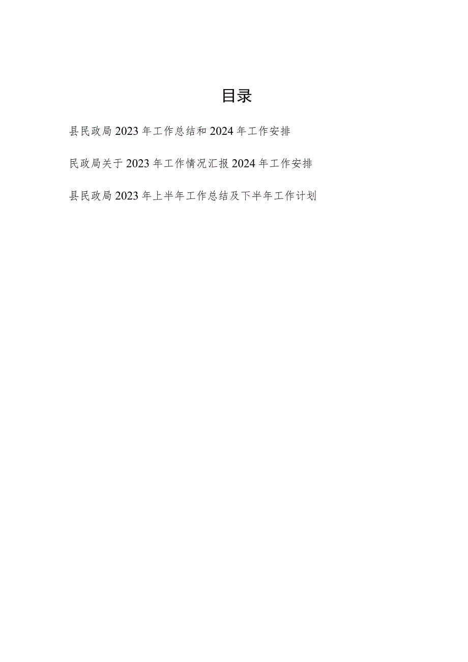 2023年度县民政局工作总结和2024年工作安排计划.docx_第1页