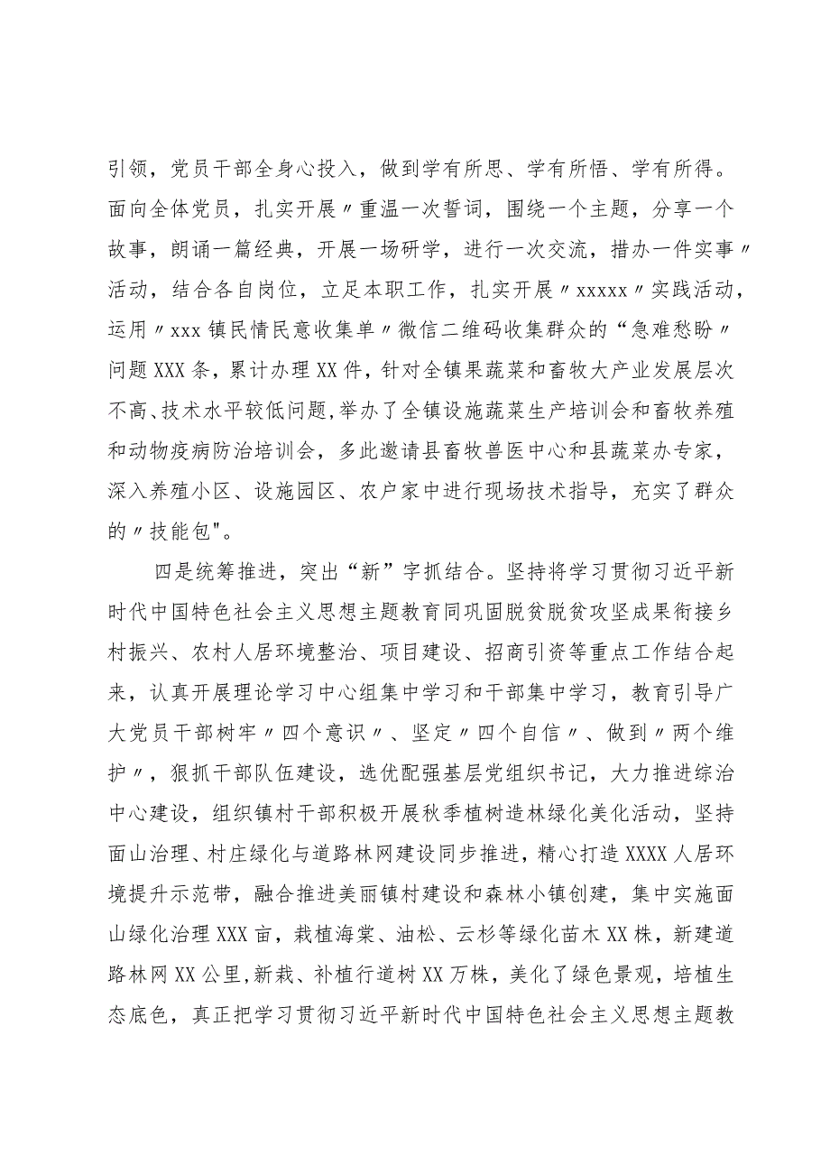 镇学习贯彻2023年主题教育工作开展情况汇报.docx_第3页