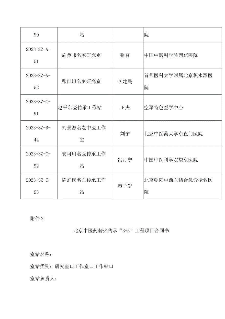 北京市中医管理局关于2023年度北京中医药薪火传承“3 3”工程两室一站立项建设的通知.docx_第2页