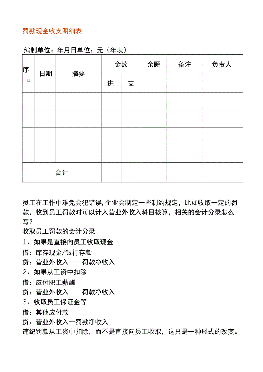 罚款现金收支明细表.docx_第1页