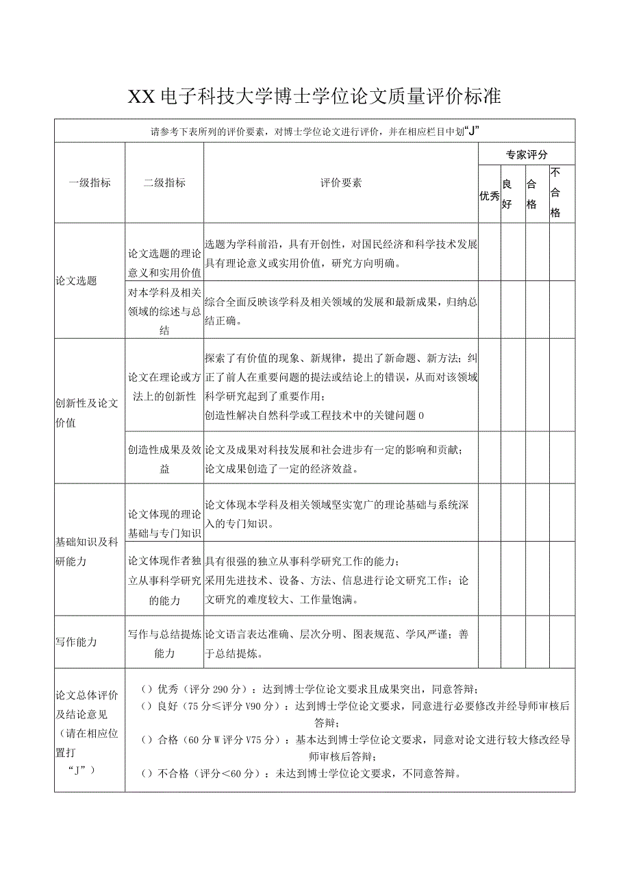 XX电子科技大学博士学位论文评阅书.docx_第2页