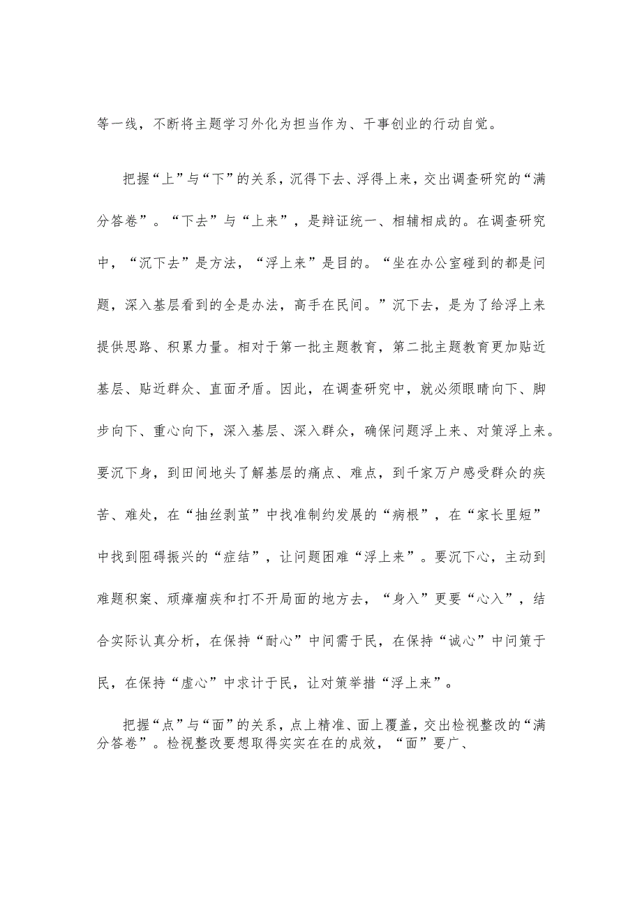 第二批主题教育把握好“三对关系”心得体会发言.docx_第2页