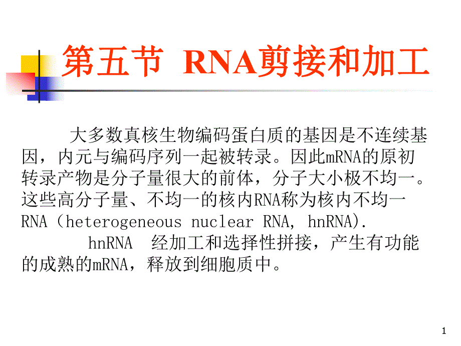 第5章RNA剪接和加工.ppt_第1页