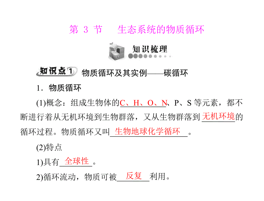 第5章生态系统及其稳定性第3节生态系统的物质循环.ppt_第1页