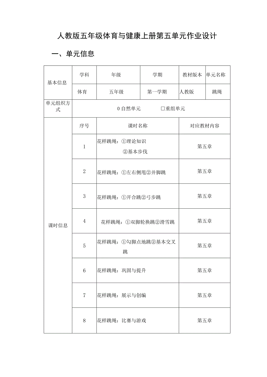 跳绳 水平三（五年级） 单元作业设计.docx_第2页