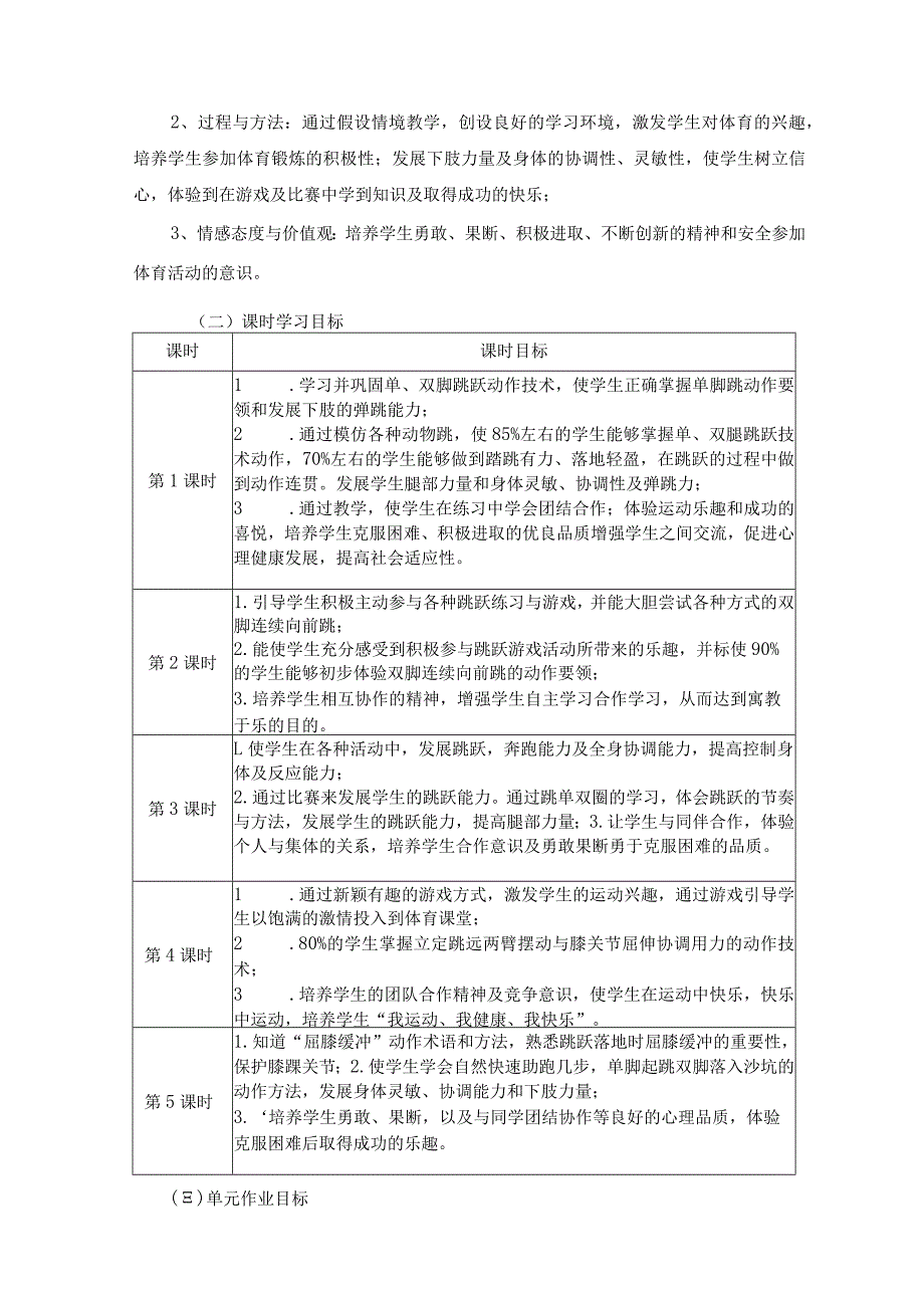 体育与健康单元作业设计——跳跃 二年级.docx_第3页