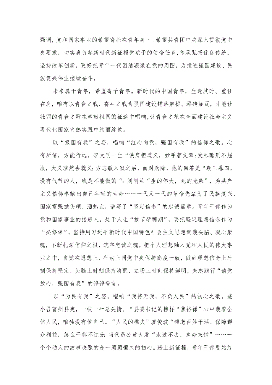 学习同团中央新一届领导班子成员集体谈话重要讲话研讨发言心得体会（7篇）.docx_第2页