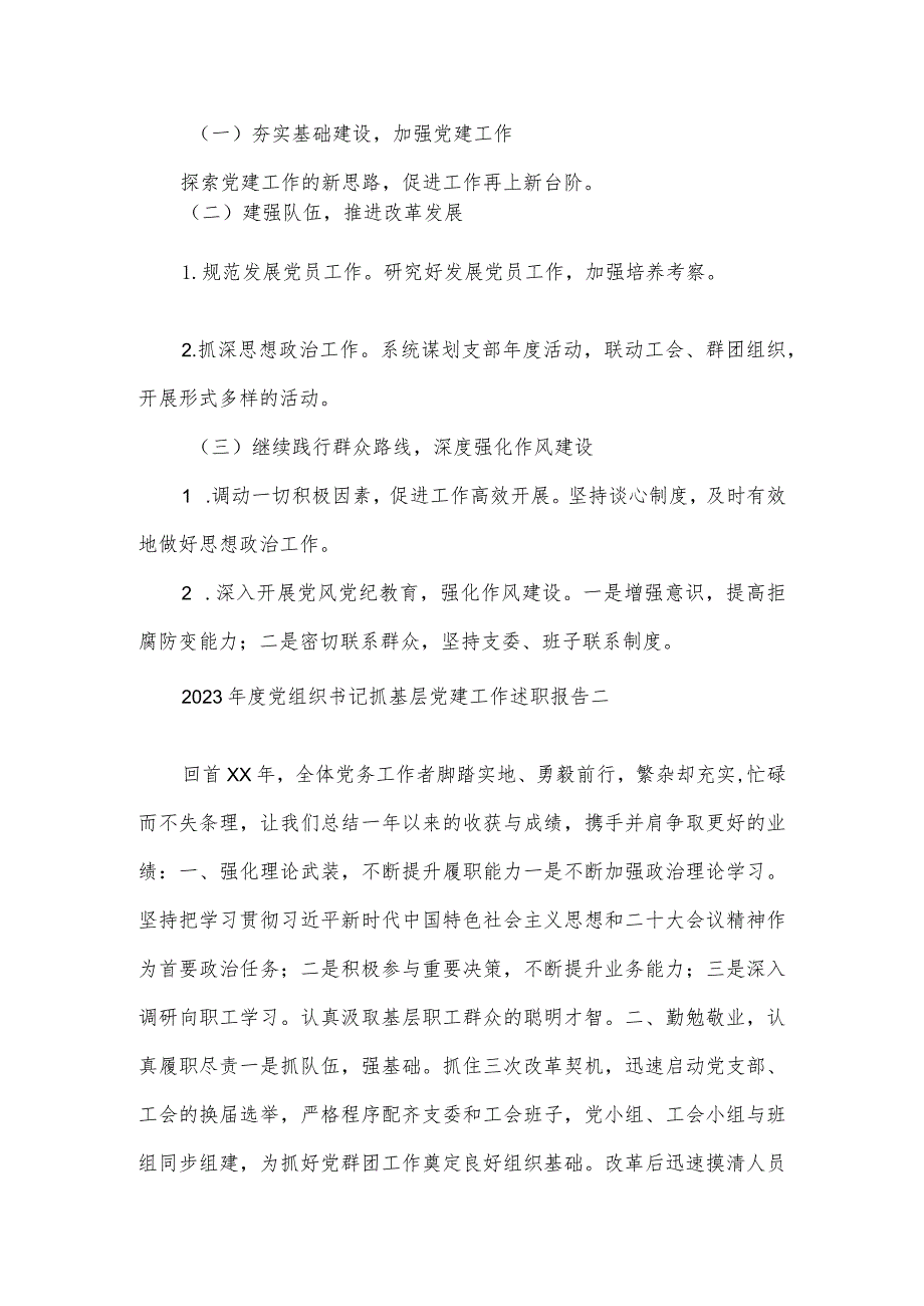 2023年度党组织书记抓基层党建工作述职报告5篇.docx_第2页