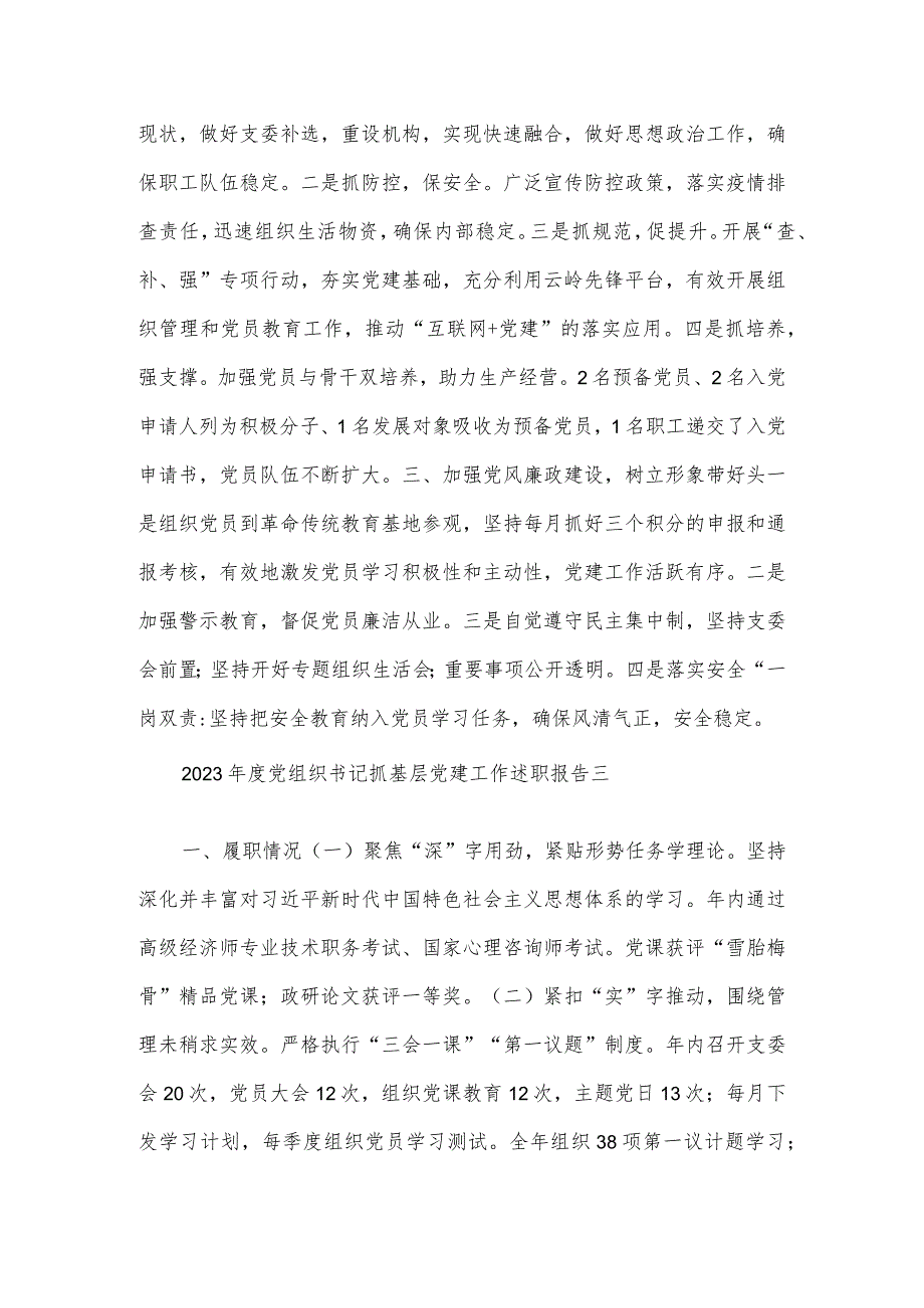 2023年度党组织书记抓基层党建工作述职报告5篇.docx_第3页