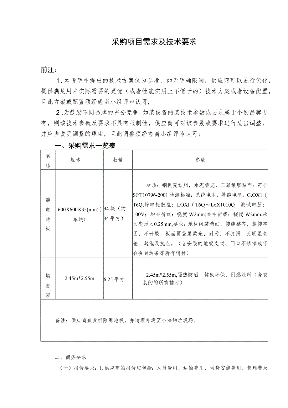 采购项目需求及技术要求.docx_第1页