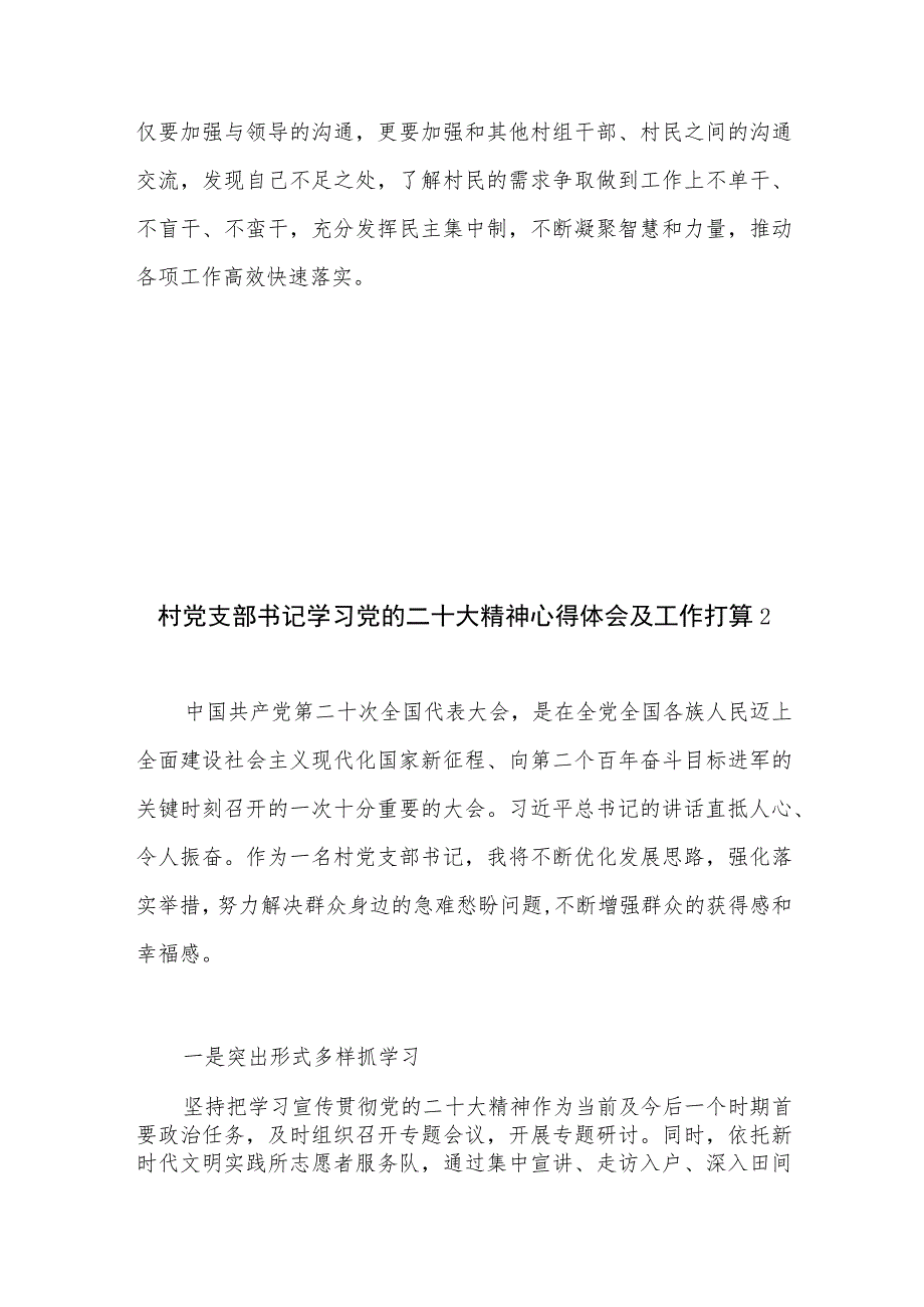 村党支部书记学习党的二十大精神心得体会研讨交流发言3篇.docx_第3页