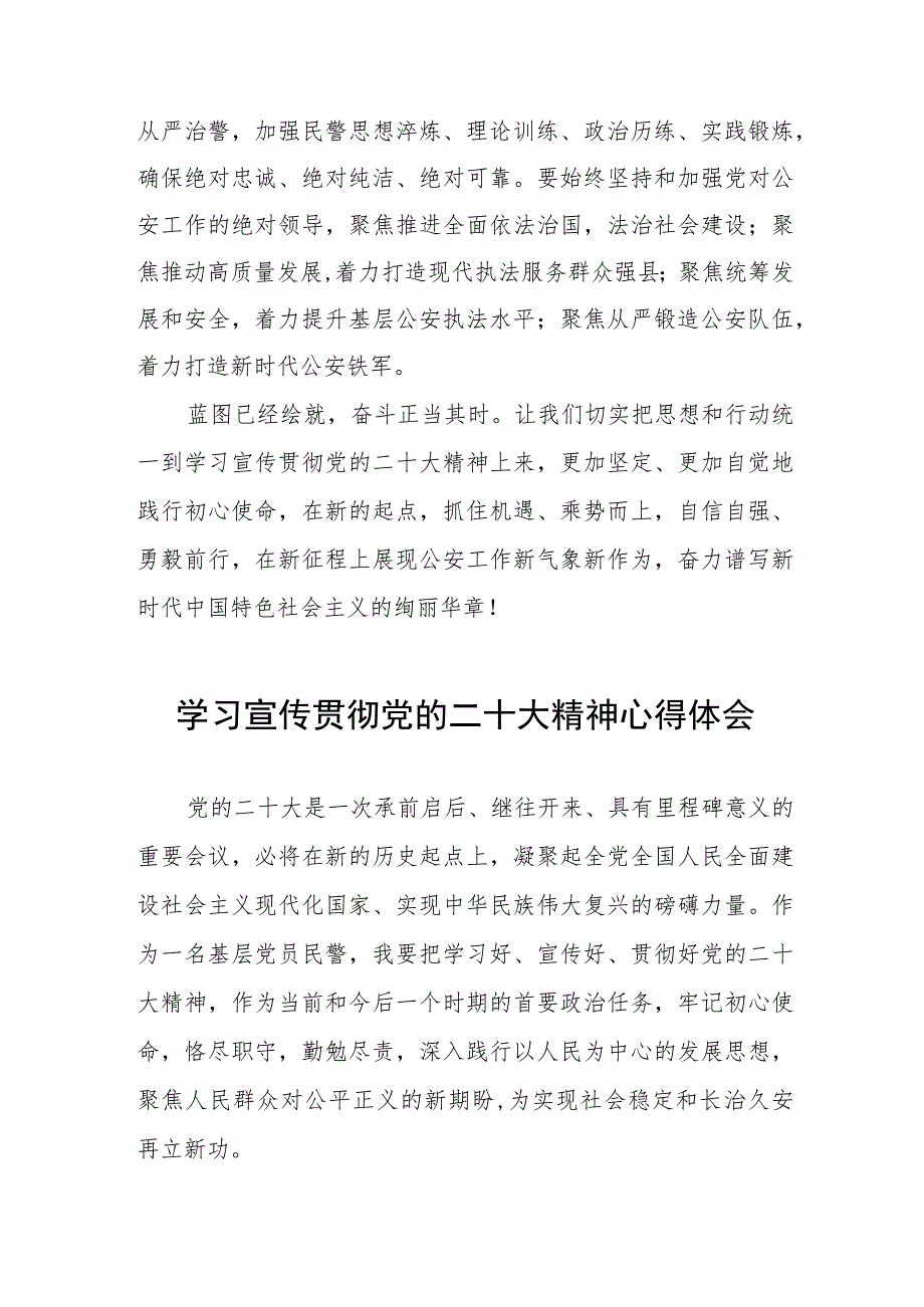 治安管理大队民警领导学习宣传贯彻党的二十大精神心得感悟三篇.docx_第3页