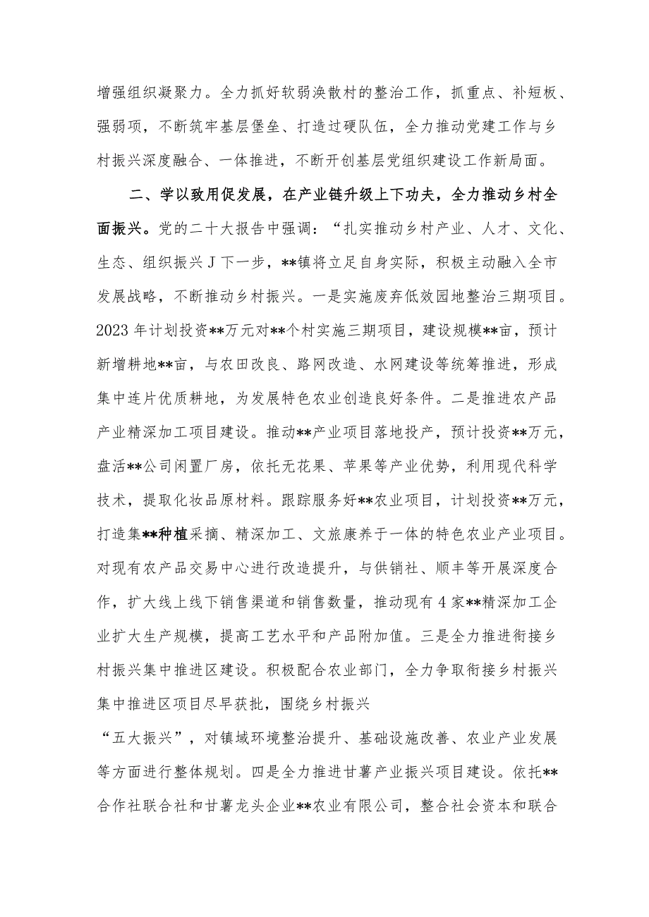 乡镇党员干部贯彻落实二十大精神心得体会研讨发言15篇.docx_第3页