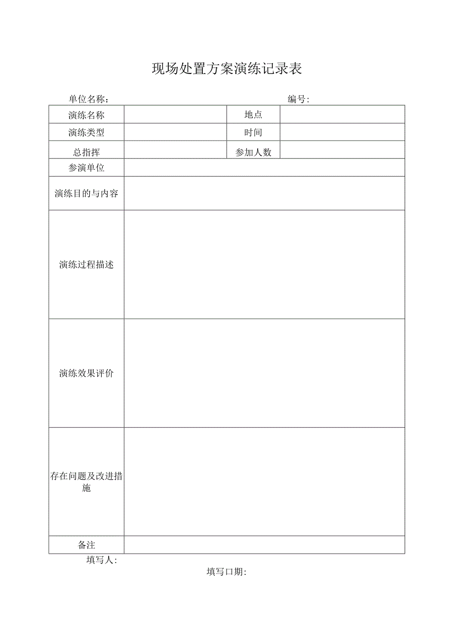 现场处置方案演练记录表.docx_第1页