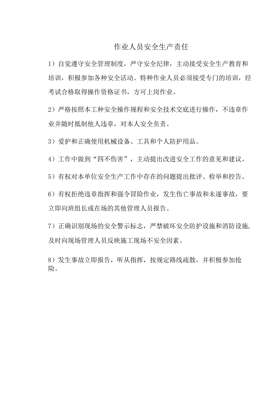 作业人员安全生产责任.docx_第1页