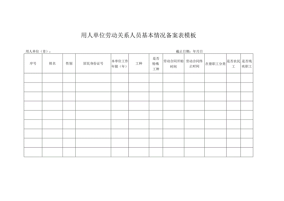 用人单位劳动关系人员基本情况备案表模板.docx_第1页