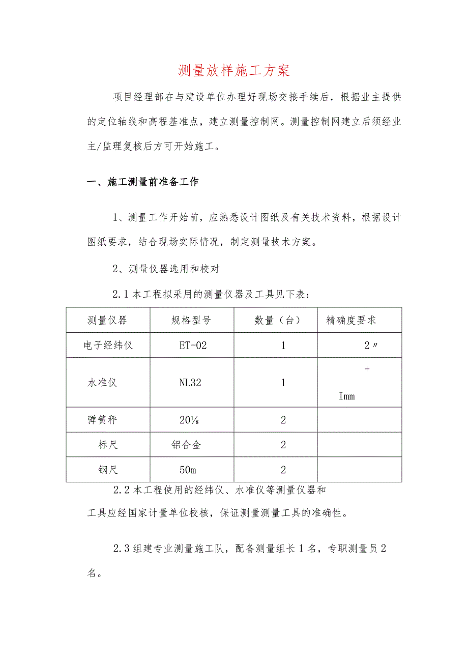 测量放样施工方案.docx_第1页