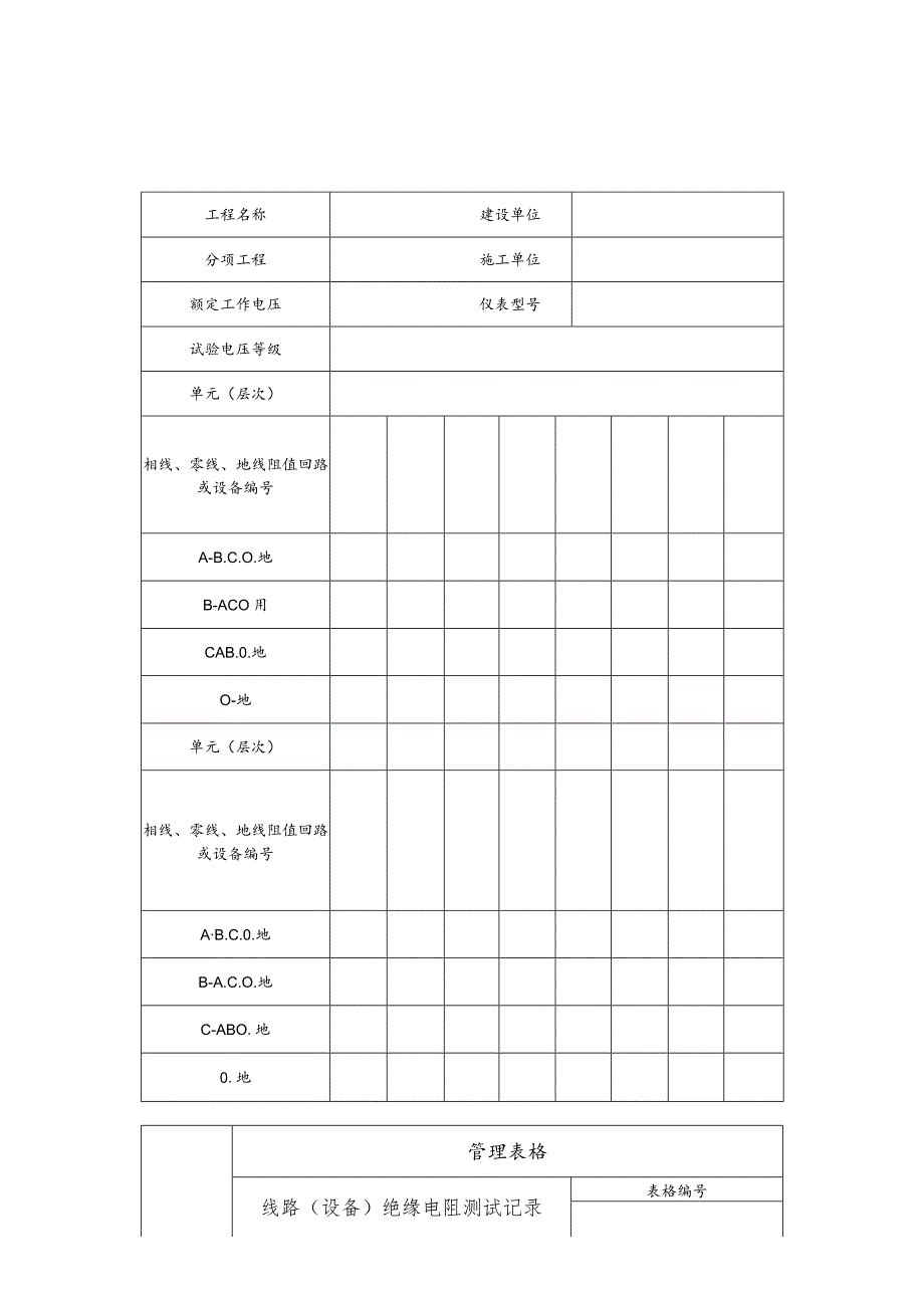 线路（设备）绝缘电阻测试记录.docx_第1页