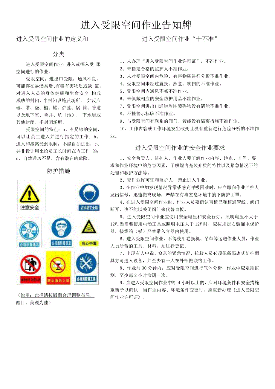 有限空间制度、规程、台账、作业票、检查表.docx_第1页