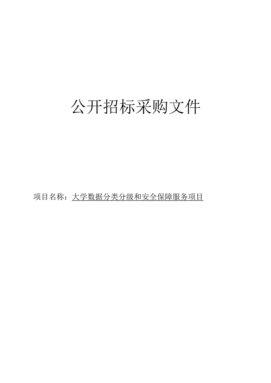 大学数据分类分级和安全保障服务项目招标文件.docx_第1页