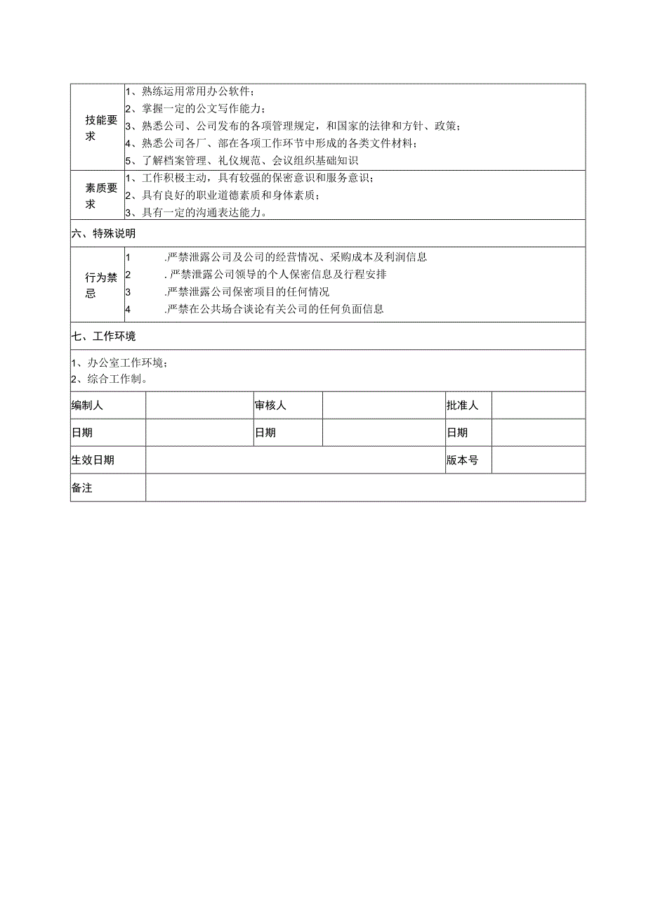 总经办主任岗位说明书.docx_第3页