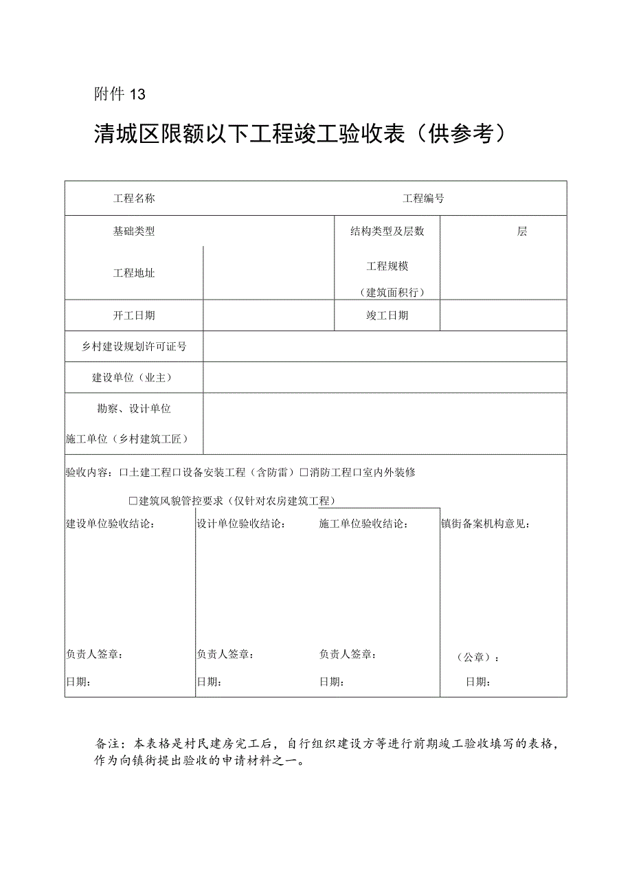 清城区限额以下工程竣工验收表（供参考）.docx_第1页