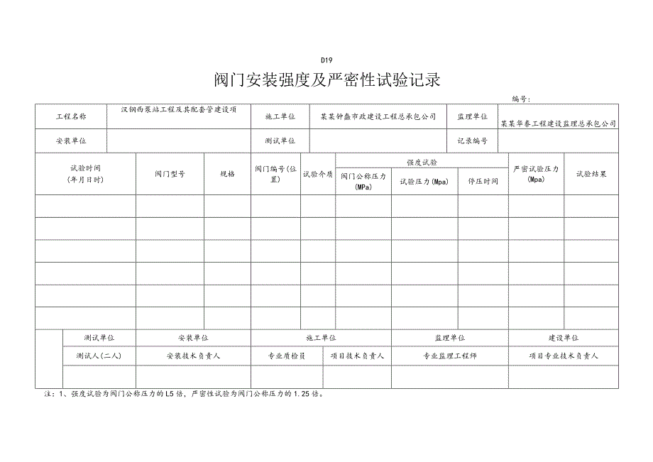 阀门安装强度及严密性试验记录.docx_第1页