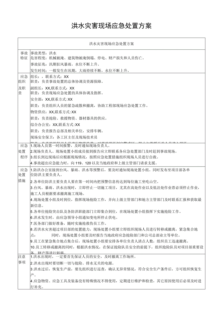 洪水灾害现场应急处置方案.docx_第1页