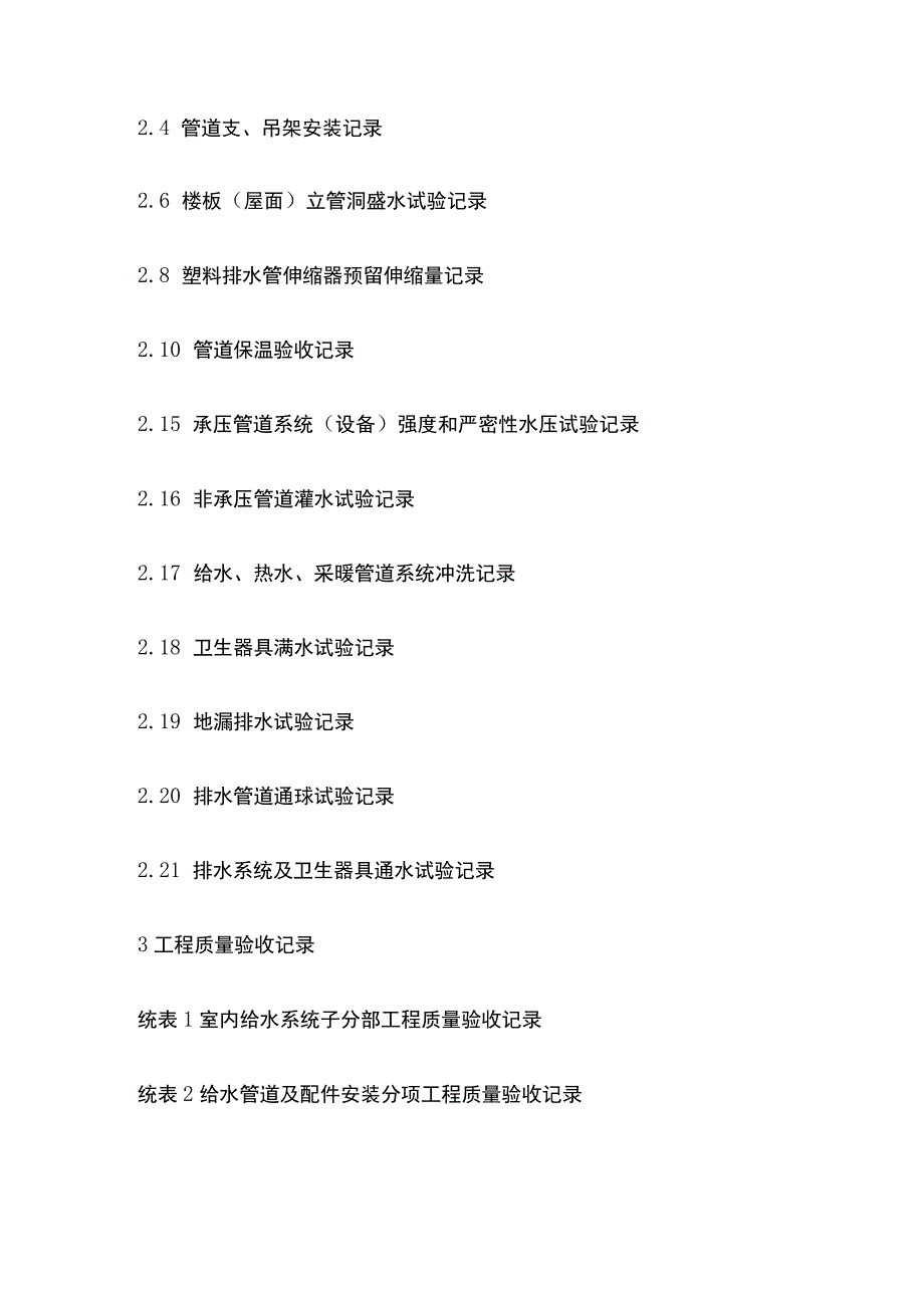 建筑工程资料目录 给排水部分.docx_第2页