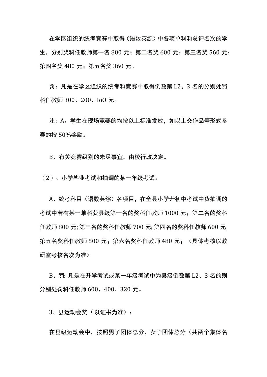 某小学教师教学质量奖励办法.docx_第2页