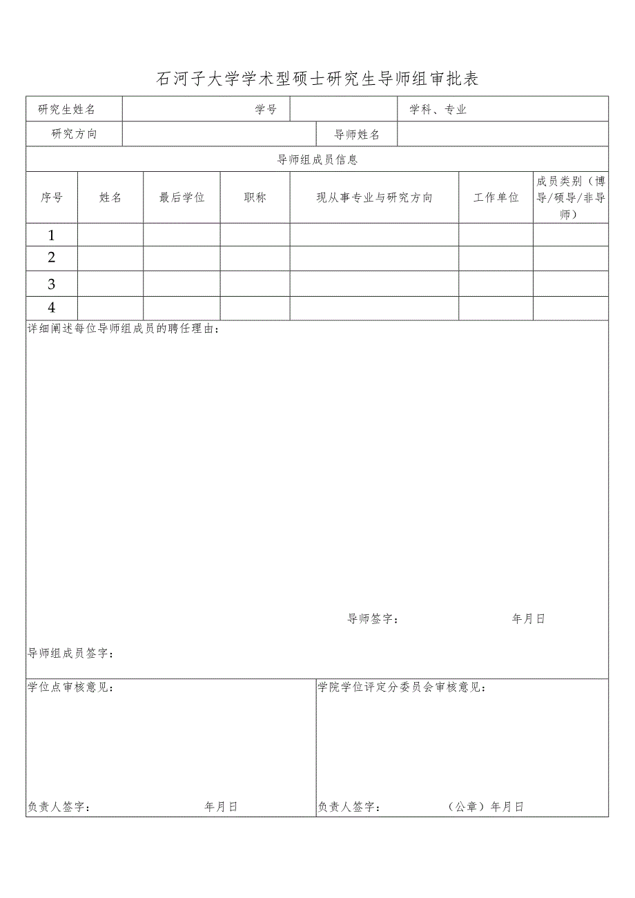 石河子大学全日制硕士专业学位研究生导师组审批表.docx_第2页