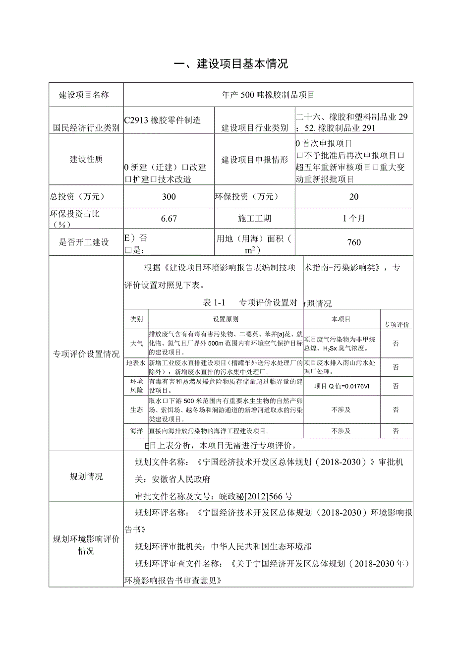 年产500吨橡胶制品项目环境影响报告.docx_第2页