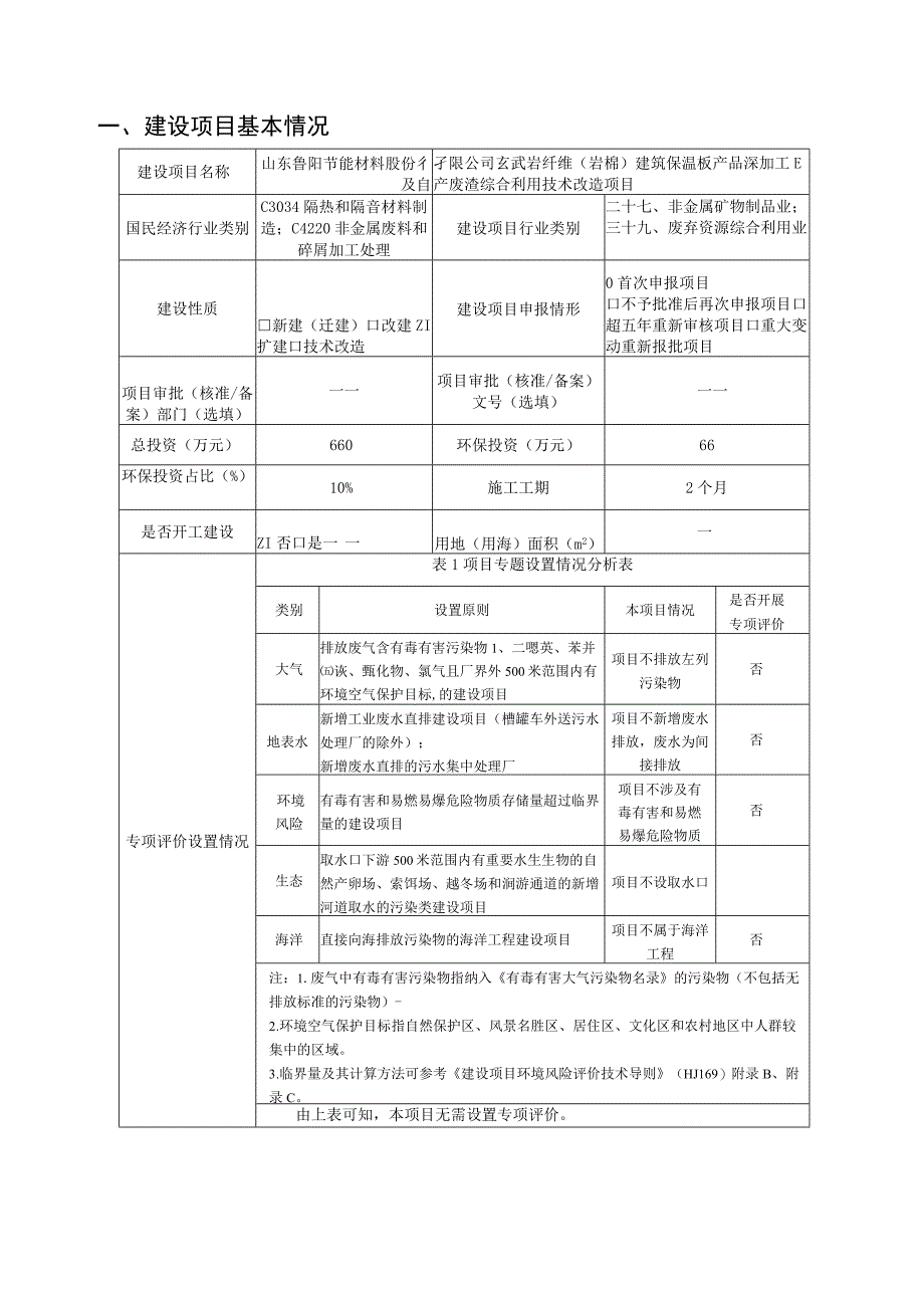 玄武岩纤维（岩棉）建筑保温板产品深加工及生产废渣综合利用技术改造项目环境影响报告.docx_第2页