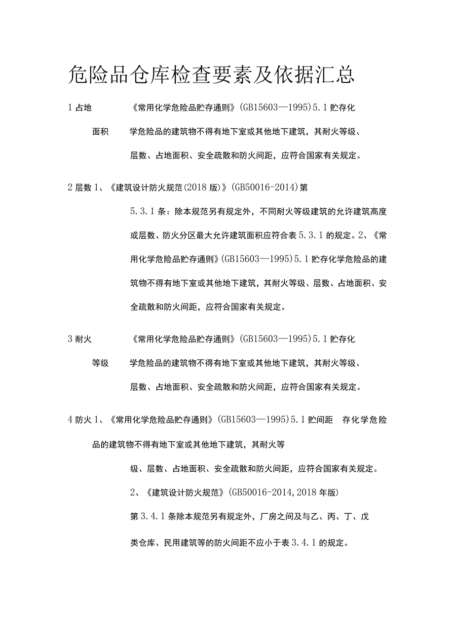 危险品仓库检查要素及依据汇总.docx_第1页